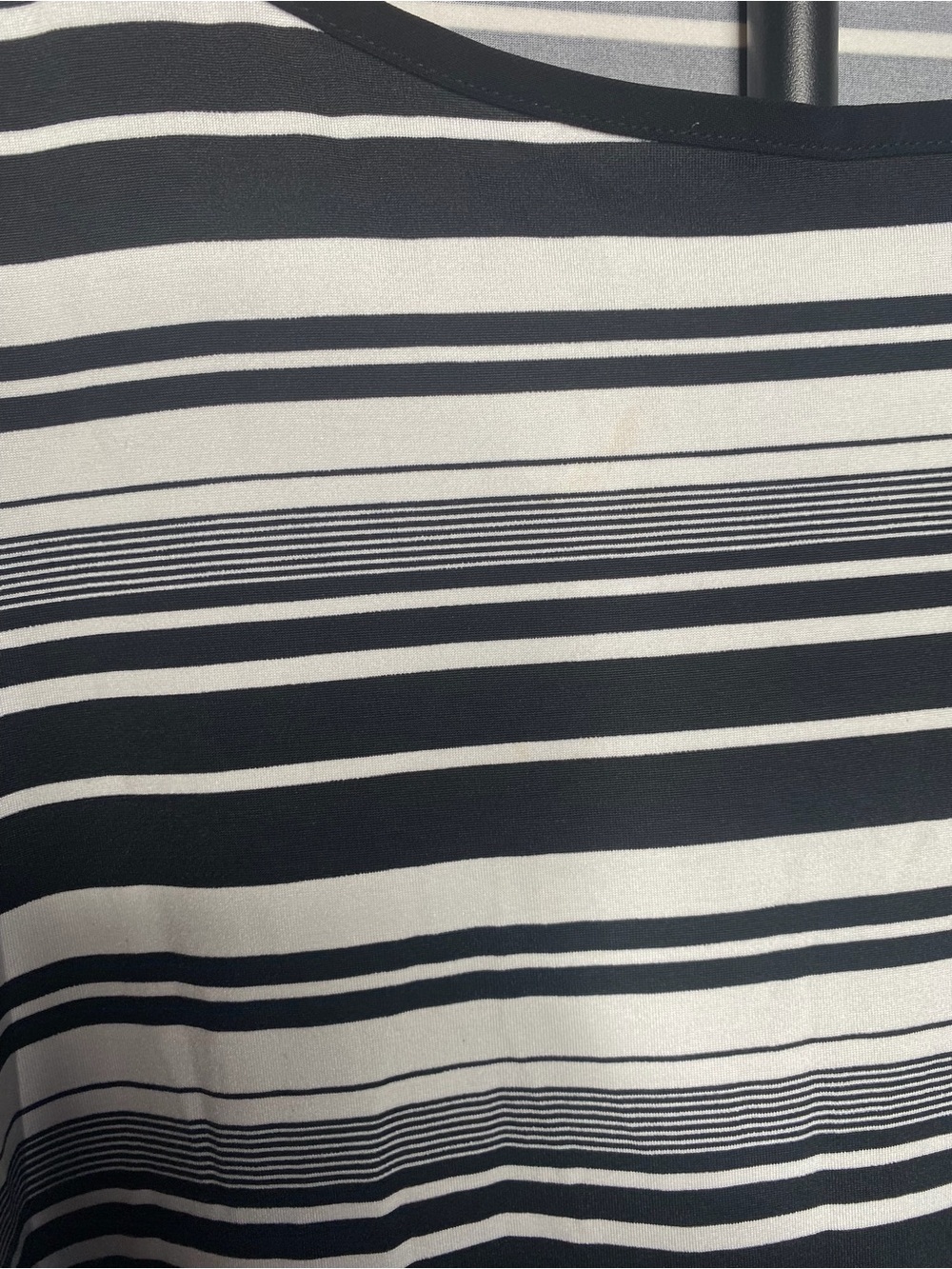 Sleeveless Black & White Striped Women’s Dress - Picture 3 of 3